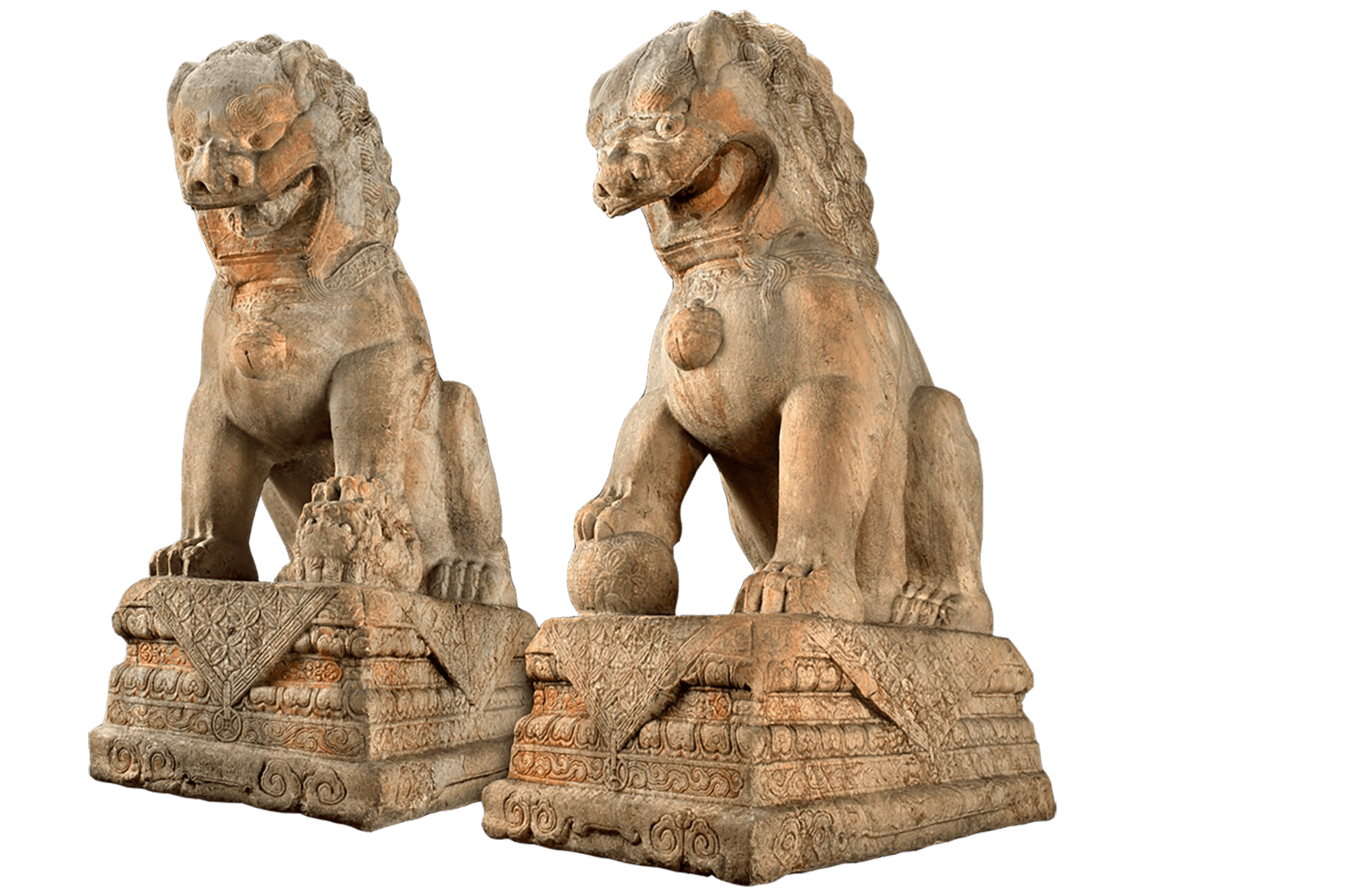 Pair of stone lions